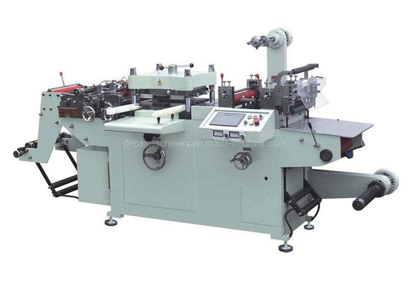 Automatic 350 Narrow Web Multiple Shape Paper Cutting Machinery Cheap Price Flat Bed Die Cutting Label Machine for Stickers with Laminating